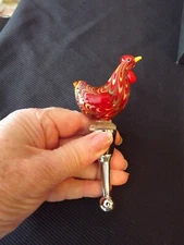 LSarts VENETIAN GLASS BOTTLE STOPPER chicken rooster Tamarac, FLA