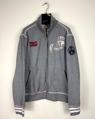 Napapijri Embroidered Graphic Logo Cotton Men Tracksuit Top Jacket Size XL