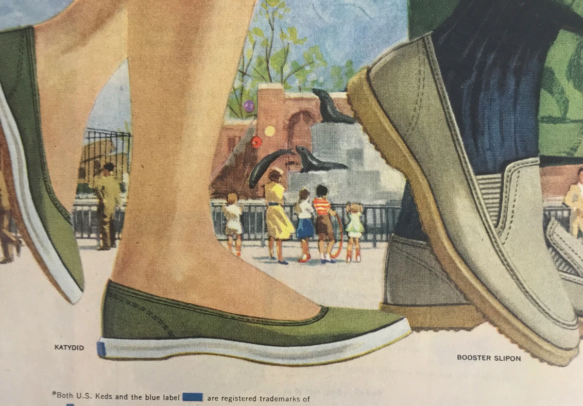 Keds Shoes Magazine Print Ad Vintage 1960 Sneakers Fashion Kicks Casual 2 Pages