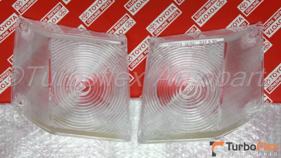 Juego de 2 cubiertas de lente de luz de estacionamiento en esquina delantera Toyota Celica 1971-1975 RA21 RA22 Foto 2 de 4