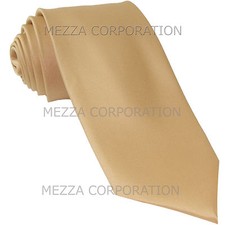 New Vesuvio Napoli Men's 2.5" skinny necktie only solid polyester prom Beige