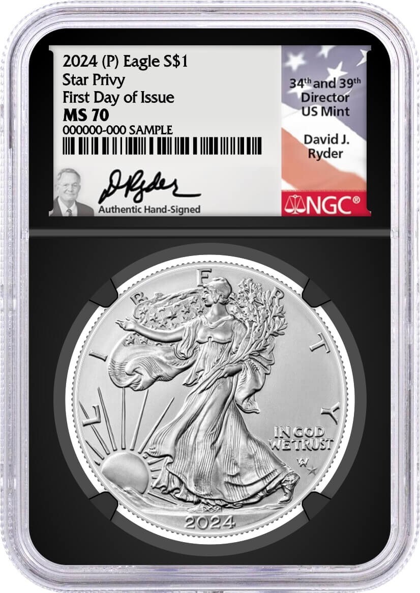 【最高鑑定】2024 ピースダラー NGCMS70 First Releases 2024 American Silver Eagle - NGC MS70 First Day Issue Grade