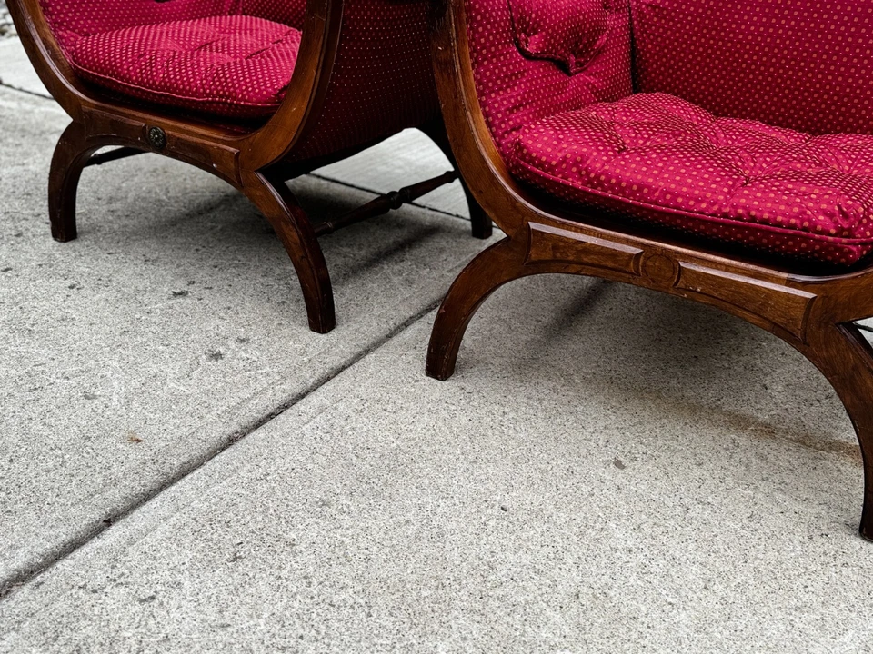 Vintage Louis XV Regency Savonarola X Base Chairs - a Pair - Image 4 of 4