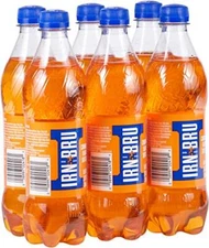 IRN BRU Citrus Flavored Carbonated Soft Drink Pack of 6 Reduced Sugar 16.9 Oz