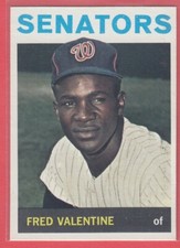 1964 Topps # 483 Fred Valentine (MT) - Washington Senators - Box 734-522