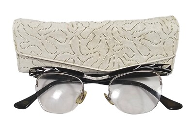Bausch & Lomb Vintage Cat Eye Gold and Black Eyeglass Frames Bausch + Lomb Cat Eye Metal Frame Vintage Eyeglasses for  main image 3