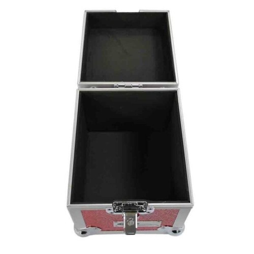 2 X NEO RED Aluminium DJ Storage Carry Case Holds 100 Vinyl 7" Single Records HQ - Afbeelding 3 van 24