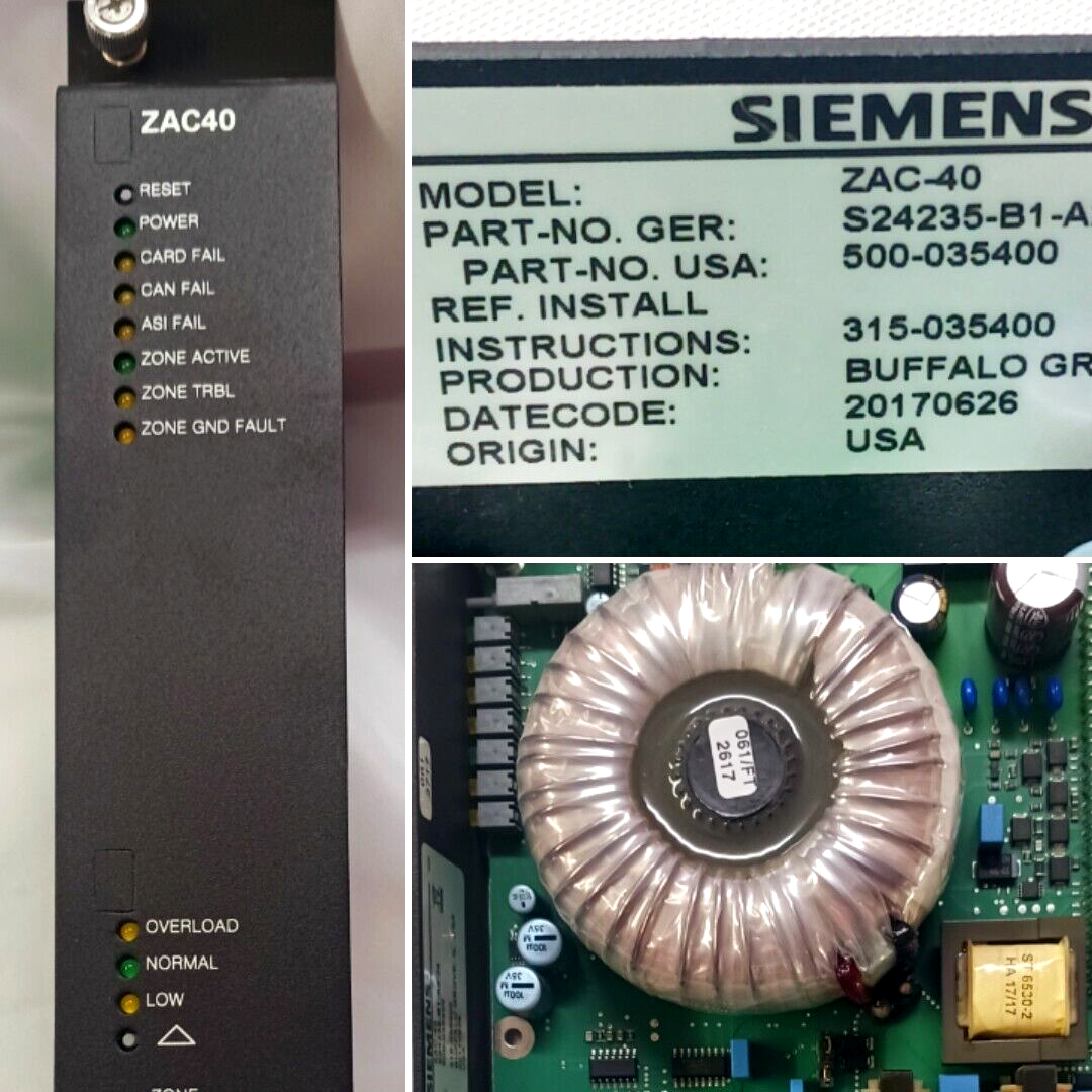 SIEMENS ZAC40 ZONE AMPLIFIER CARD 40W / 500-035400 / S24235-B1-A2