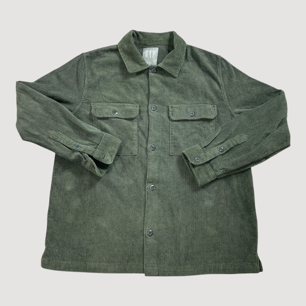 Gap Men's M Army Green Corduroy Overshirt Shacket Jacket  