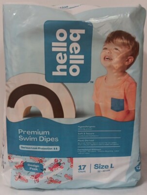 Hello Bello Swim Dipes Diapers Size LARGE/3-4 T, 17 Count