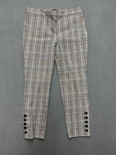 Talbots Chatham Ankle Pants Size 10 white black striped Stretch Side Zip