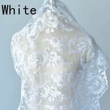 90cm Bordure Dentelle Tissu Broderie Floral Applique Mariage Couture Décor 57cm