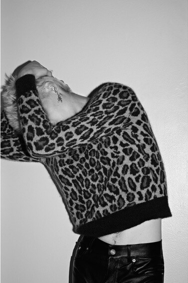 Saint Laurent Hedi Slimane FW15 Leopard Babycat Wool Sweater Knit