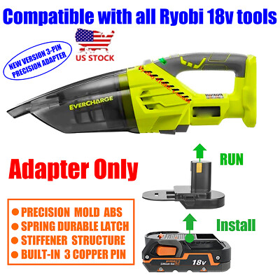 1x Adapter fits Ridgid 18v Batteries to for Ryobi 18v Tools-Adapter Only 