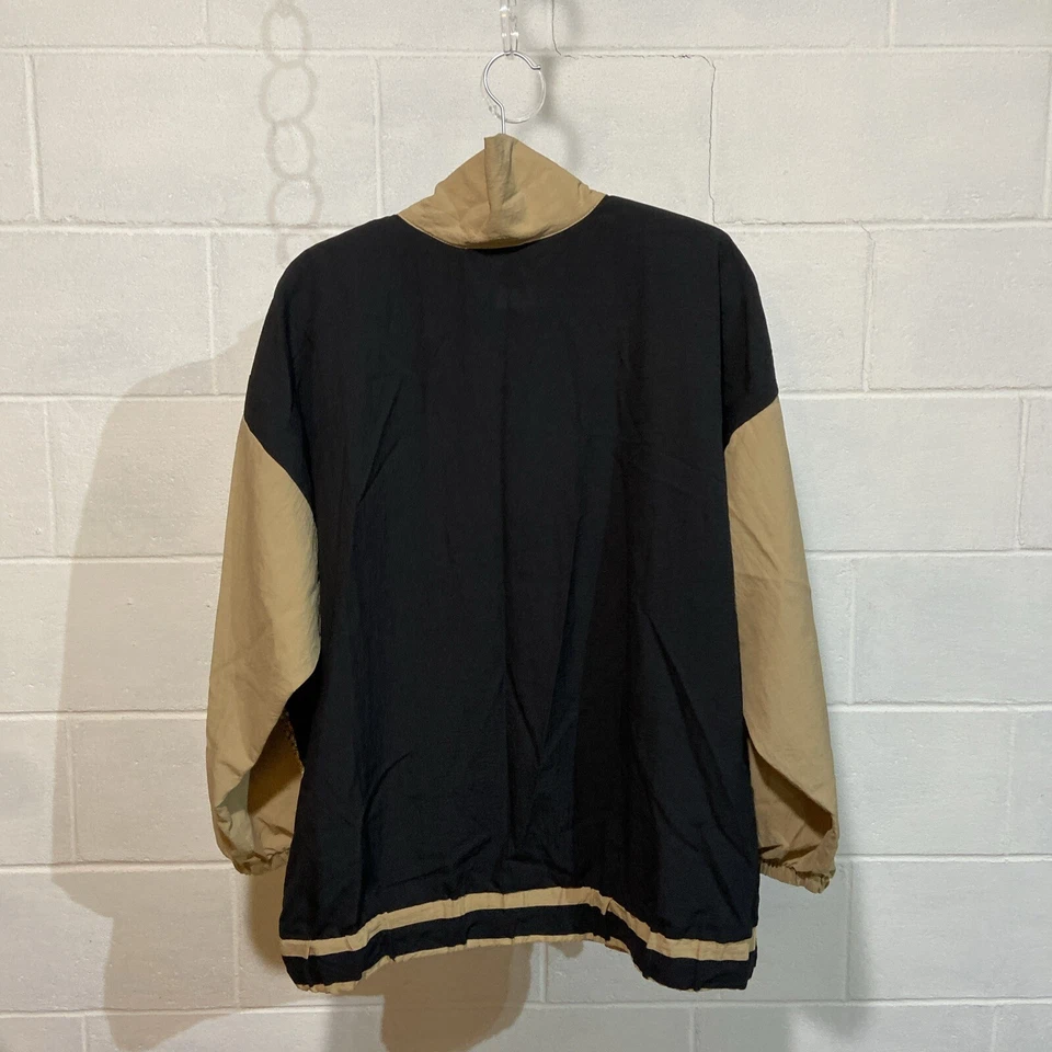 Vintage Sport Savvy Windbreaker Track Jacket 1X Gold Black Animal Print USA 90’s - Image 4 of 4