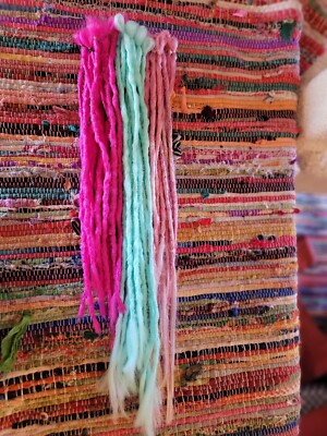 Glow in the dark Cotton Candy Inspired synthetic dreadlock extensions