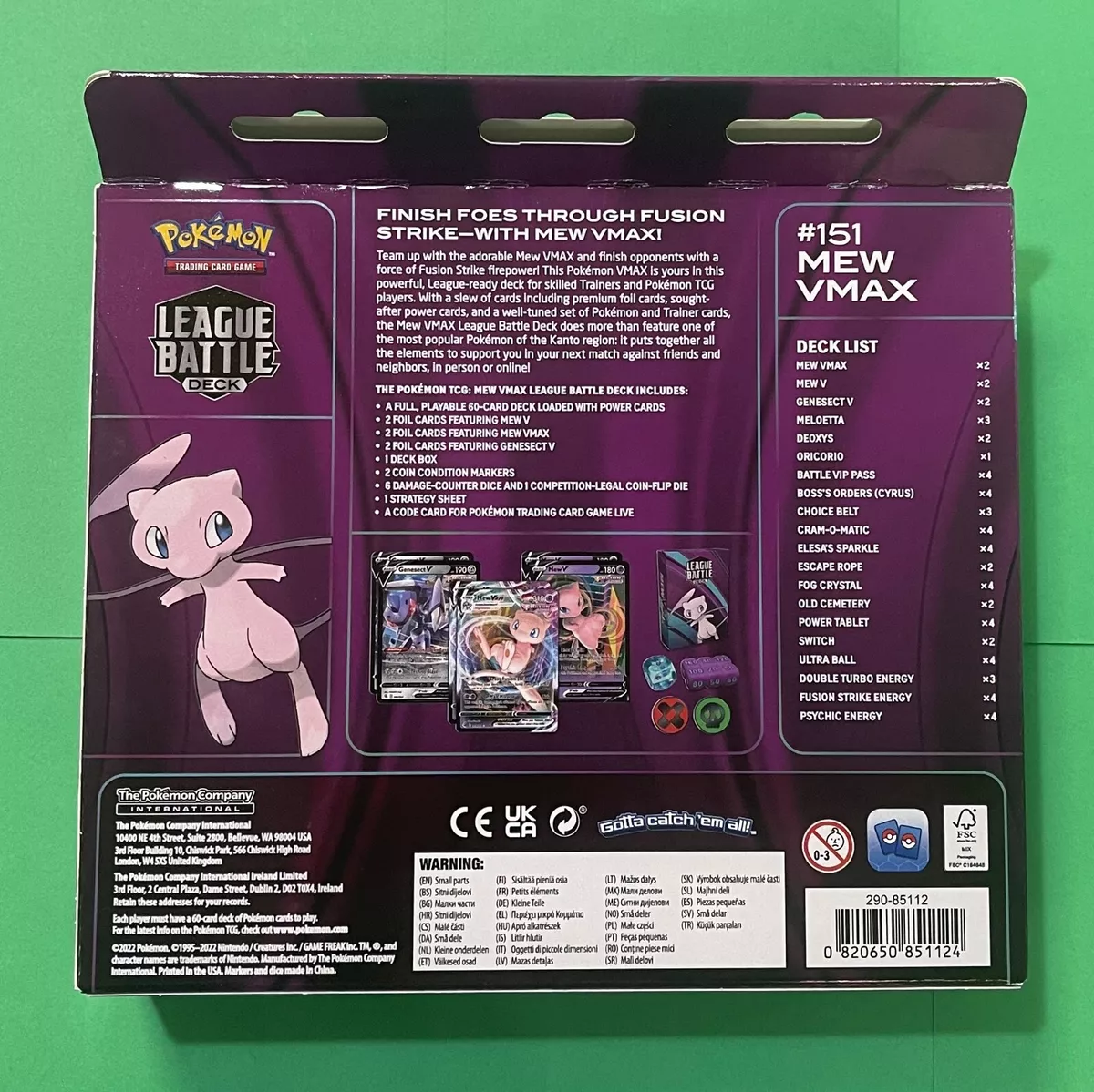 Pokémon TCG Mew VMAX League Battle Deck