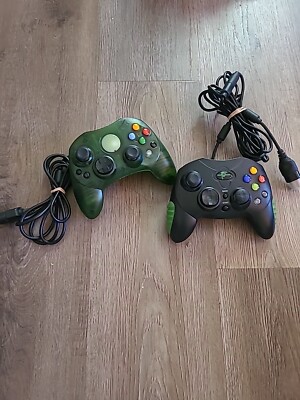 Bundle Of 2 XBOX Controllers Video Game Controllers Game Hawk Green And ...