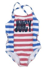 Juicy By Juicy Couture Girls Striped One Piece Swimsuit Size 16 NEW W Tag