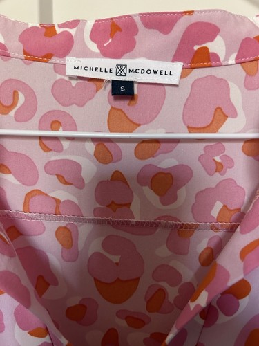 Vestido Michelle McDowell Rosa Estampado Animal Guepardo Talla S ~TAN LINDO ~ USADO EN EXCELENTE ESTADO - Imagen 3 de 3