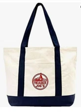 Trader Joe’s Bag Canvas Reusable Heavy Cotton Shopping Navy Large 1 Pack