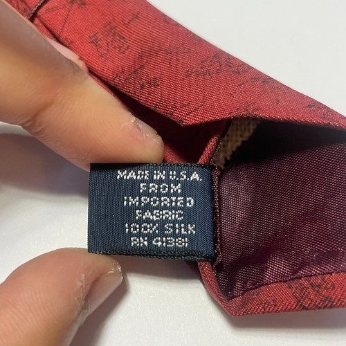 Vintage Polo Ralph Lauren Tie Burgundy Horse Equestrian Dog Hunting Necktie 58L - Picture 9 of 12
