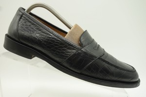 mens crocodile penny loafers
