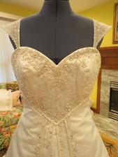 NEW Mori Lee HEART BODICE Wedding Dress CORSET Vintage Gown Train PRINCESS WOW
