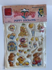 Vintage Jim Henson 1984 Muppet Babies Sticker Sheet Puffy Miss Piggy- SEE Desc.