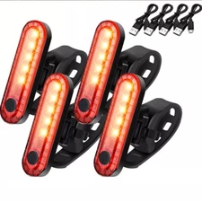 Rechargeable Bike Tail Light Rear Bicycle Warning Lamp Night Riding Cycling Safe