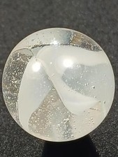 Vitro Agate .91" Full Bloom Ice White Cat's Eye Shooter NM Serious Marble A424