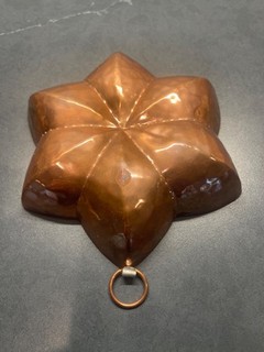 Antique Copper Tin Lined Jelly Cake Mold Wall hanger