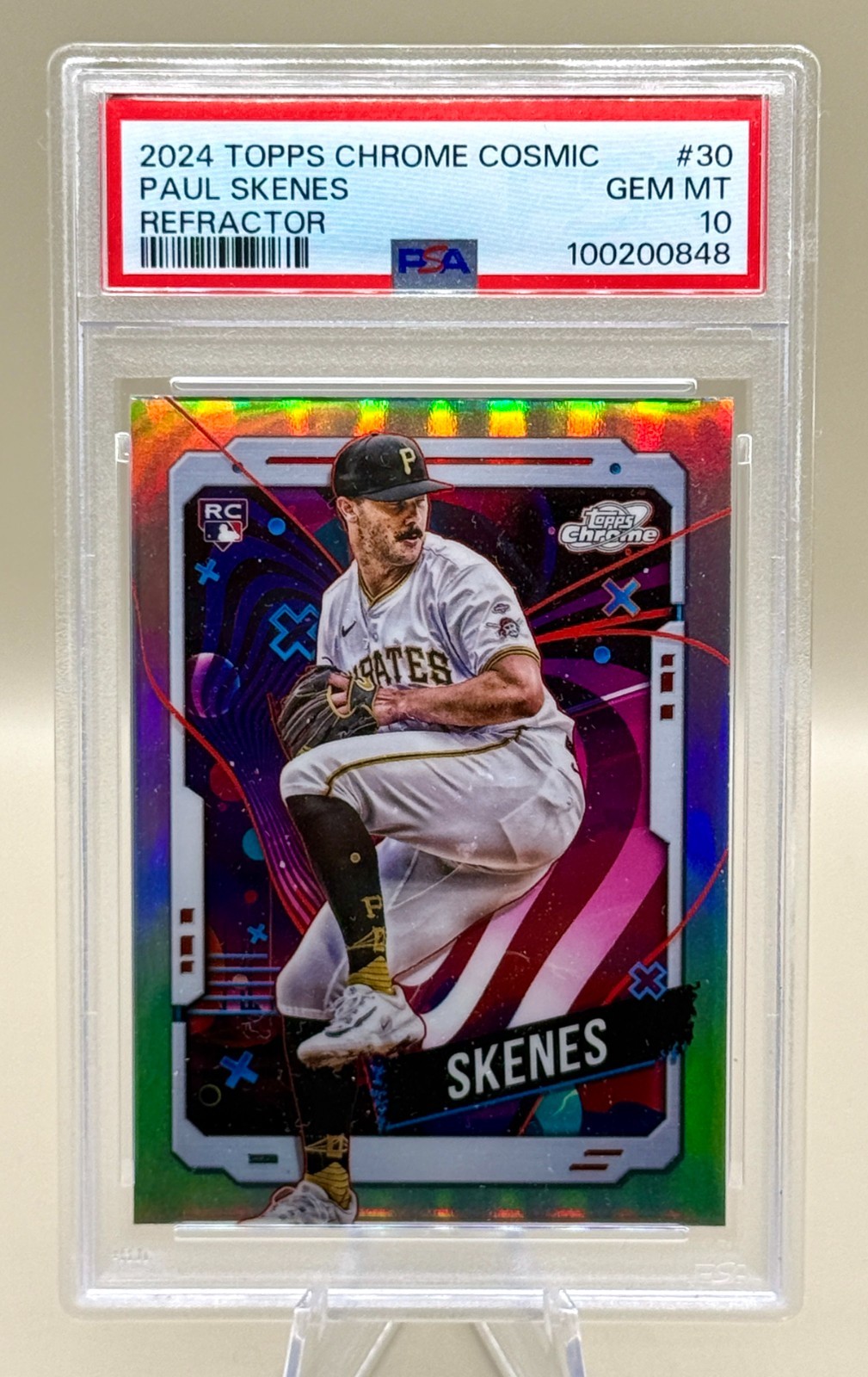2024 Topps Chrome Cosmic Paul Skenes Rookie (RC) REFRACTOR #30 - PSA 10!