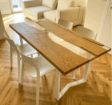 Clear Epoxy Resin River Table Handmade Wooden Furniture for Home Decor