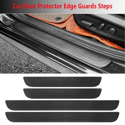 For GMC Rubber Door Sill Black Step Plate Scuff Cover Anti Scratch Protector