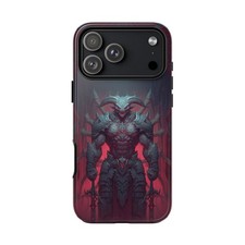 For iPhone / Galaxy / Pixel   Demon Monster Warrior Gothic Red Phone Case