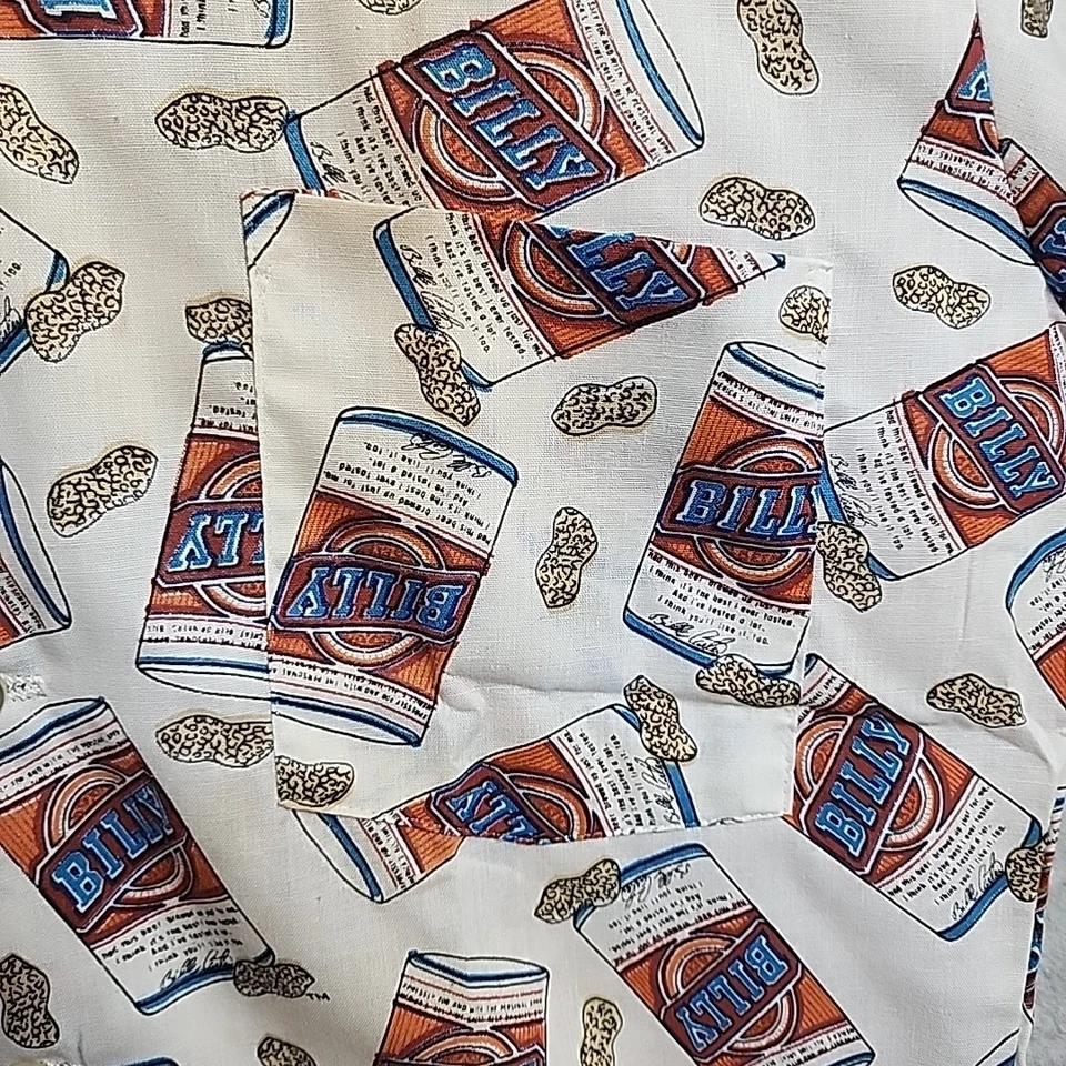 Vintage 70's Billy Beer Button Up Shirt Mens Original Billy Carter Small Linen  - Image 4 of 4