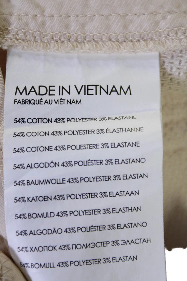 Club Monaco Womens Cotton Textured Zip Clasp Mini Dress Shorts Nude Size S - Image 4 of 4