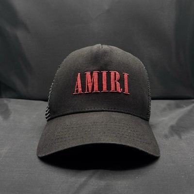 Amiri Logo Core Trucker Hat Black Red 100% Authentic | eBay