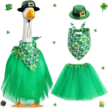 3Pcs St. Patrick'S Porch Goose Outfits for 23" Lawn Goose Statue Clothes Easter