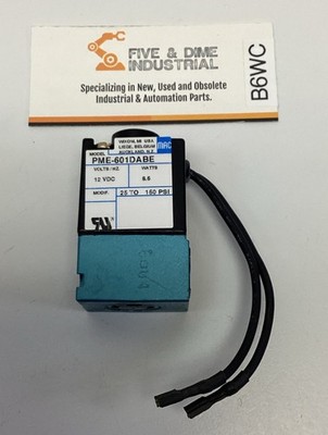 Mac PME-601-DABE Pneumatic Valve 12VDC, 25-150 PSI, 6'' Leads