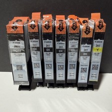 Canon Ink Cartridges 280XL 281BK 281Y Lot of 7 New