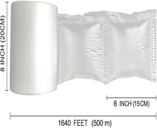 Air Pillow Film Bubble Cushion Roll Wrap Packaging 3280 pc 1640 ft x 6" x 8"