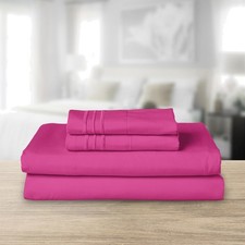 Luxurious 1500 Hotel Quality Microfiber Three Line Embroidered Softest 4-Pie...