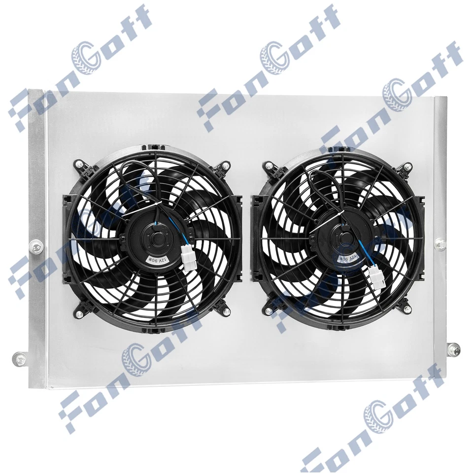 Aluminum Shroud + 2x12'' Fan For 98-07 2002 Lexus LX470 Toyota Land Cruiser 4.7L Foto 2 de 4