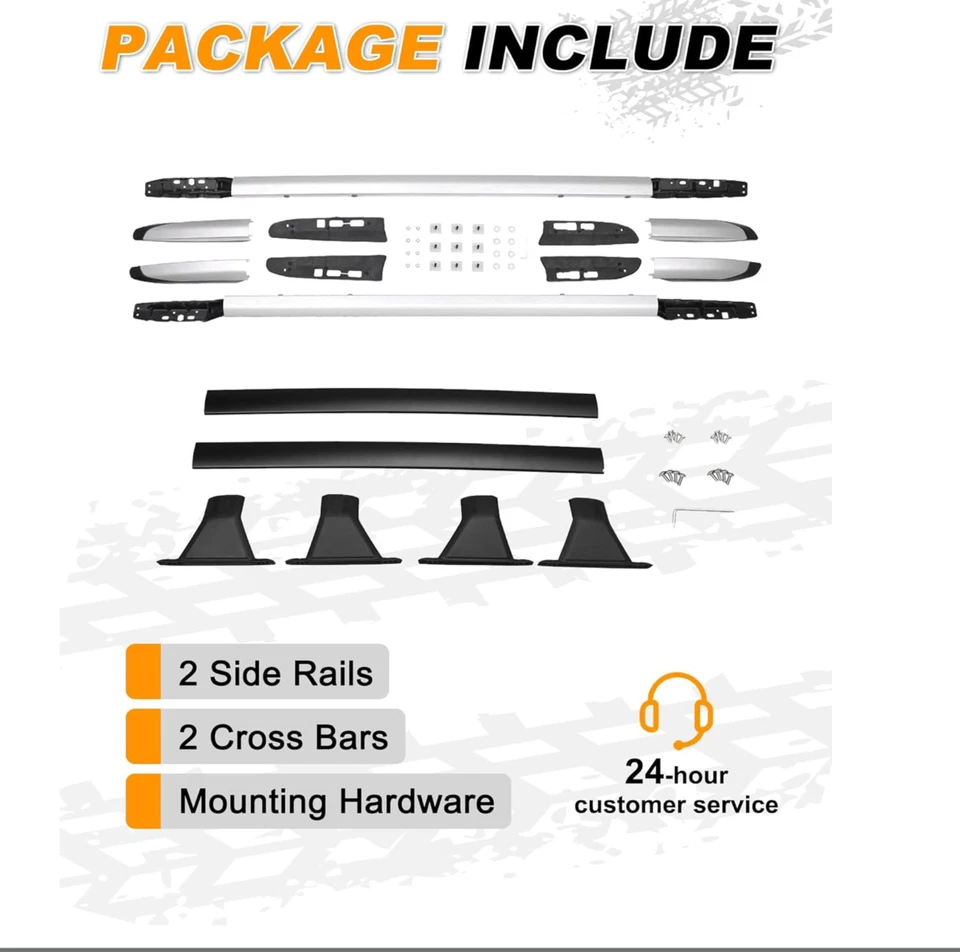 Barras transversales de techo Snailfly 4 piezas aptas para Toyota Sienna 2021-2025 200 libras laterales Foto 4 de 4