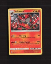 Carta Pokemon rara Incineroar 26/149 Sole e Luna ghiaccio rotto Holo MP