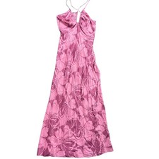 & Other Stories Satin Pink Hawaiian Floral Slip Dress Coquette Girly