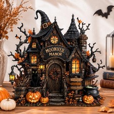 2D Custom Halloween Witch House Wooden Block