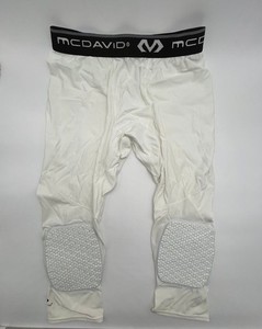 McDavid Men’s XL White Compression Tights with Hex Knee Pad Sliding Shorts